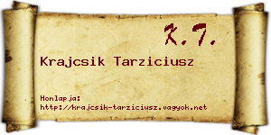 Krajcsik Tarziciusz névjegykártya